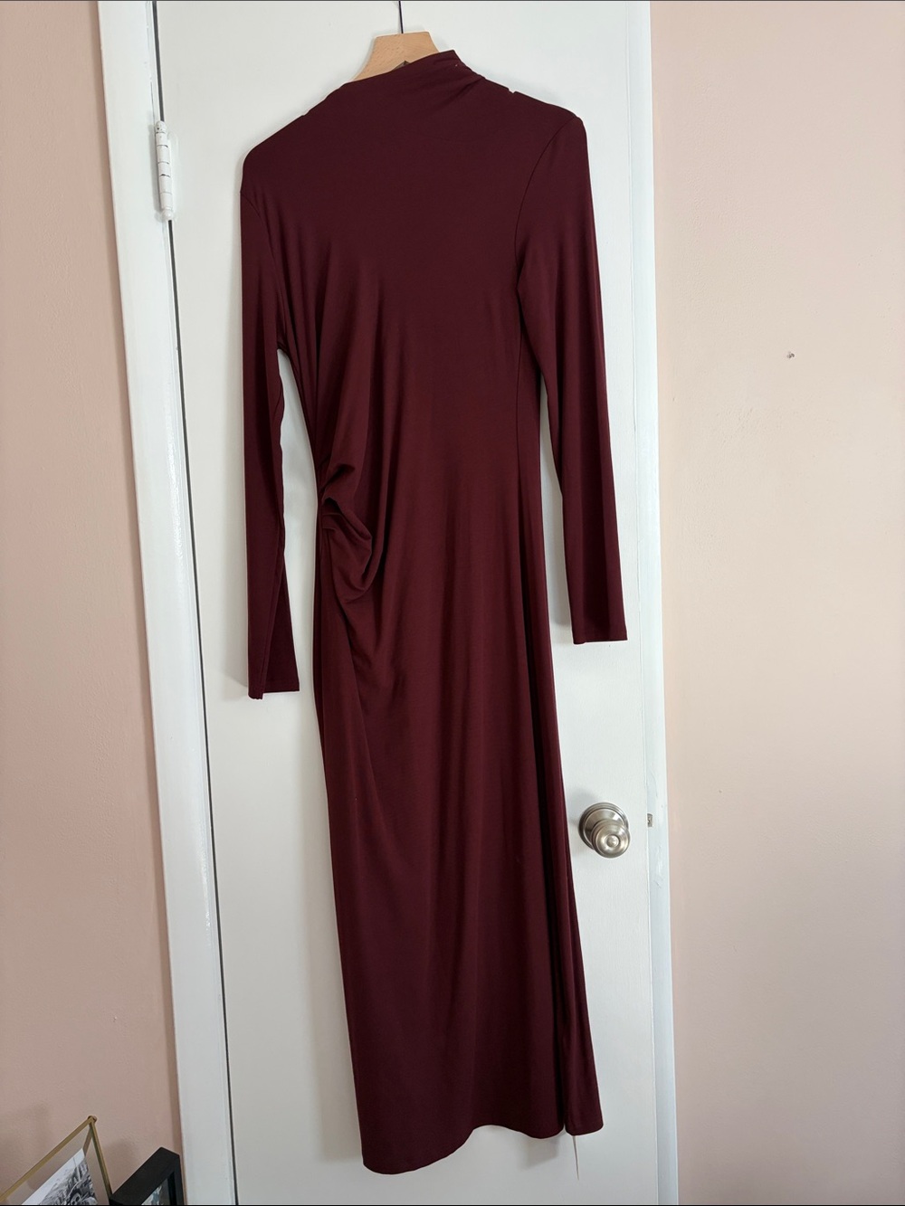 Long Sleeve Commense XL Burgundy Maxi Dress